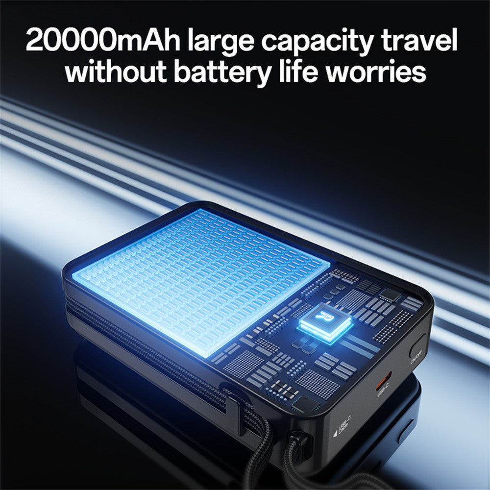 Yesido YP97 Ekstern Batteri, 20000mAh, 65W, PD, 2 x USB-C, Grå