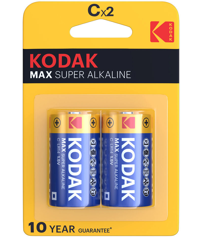Kodak Max Alkaline batteri, LR14 Sett med 2 stk