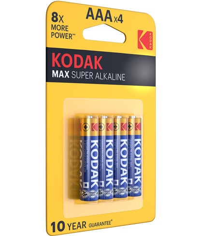 Kodak Max Alkaline batteri, AAA / LR3, Sett med 4 stk EKSTD30952812P4