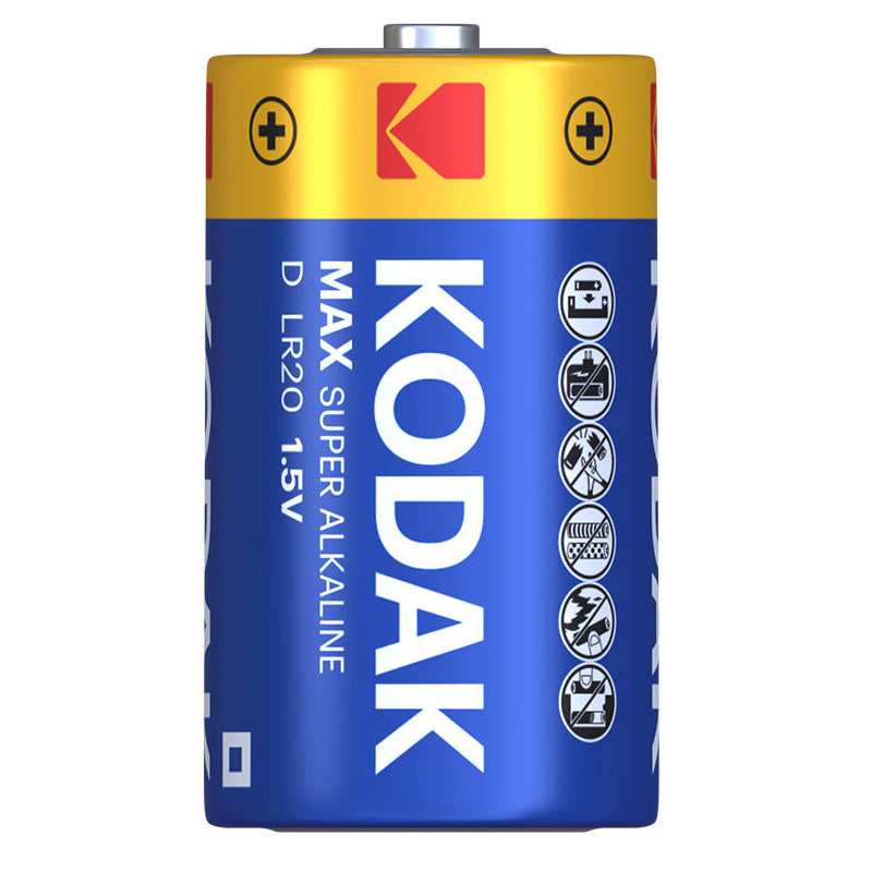 Batteri Kodak Max Alkaline, LR20, Sett med 2 stk