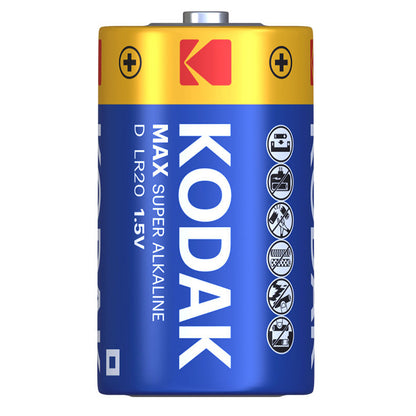 Batteri Kodak Max Alkaline, LR20, Sett med 2 stk