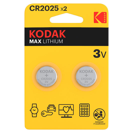 Kodak Max Lithium-batteri, CR2025, sett med 2 stk