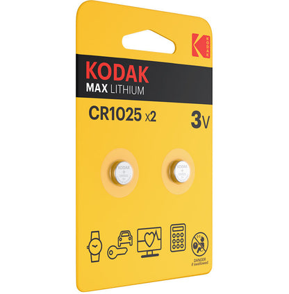 Kodak Max Lithium-batteri, CR2025, sett med 2 stk