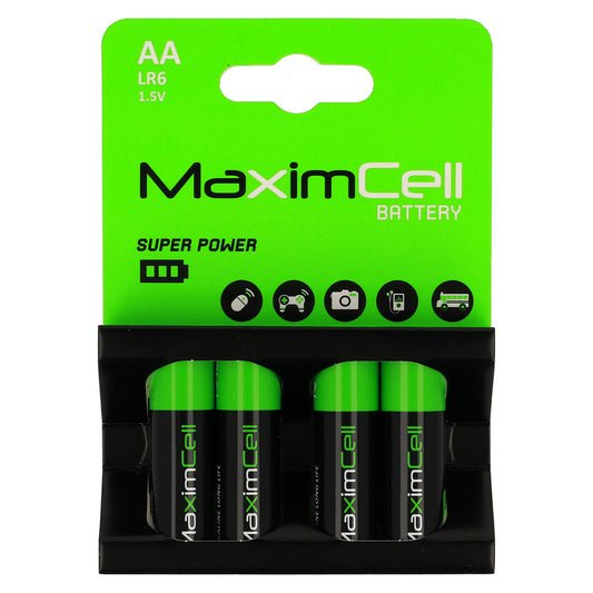 MaximCell Super Power batteri, AA / LR6, sett med 4 stk