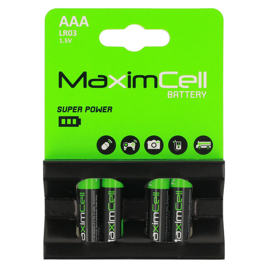 MaximCell Super Power batteri, AAA / LR3, Sett med 4 stk