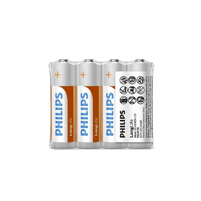 Philips Longlife batteri, AA / LR6, Sett med 4 stk Phil-R6L4F/10