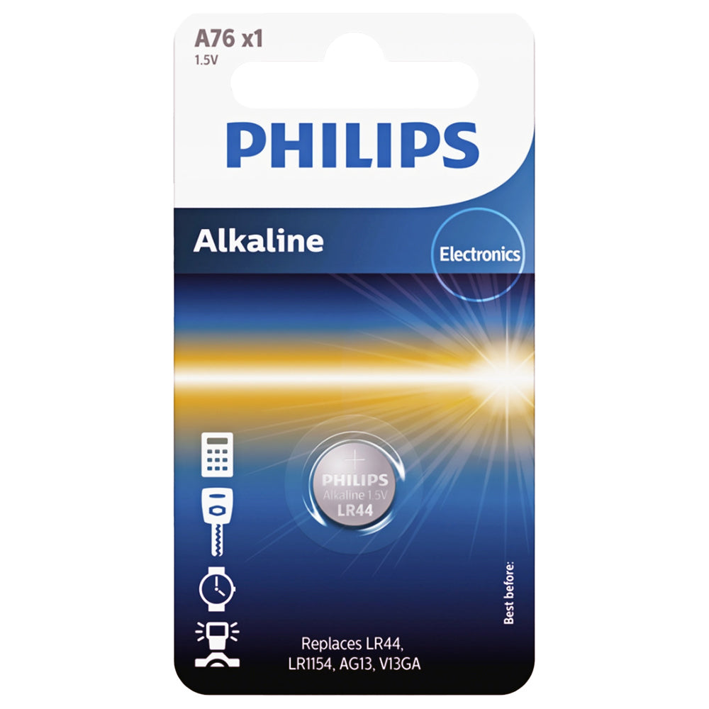Philips-batteri, V13GA / LR44 Phil-A76/01B