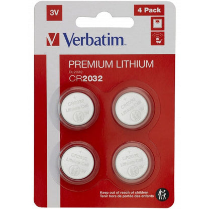 Verbatim-batteri, CR2032, Sett med 4 stk 49533