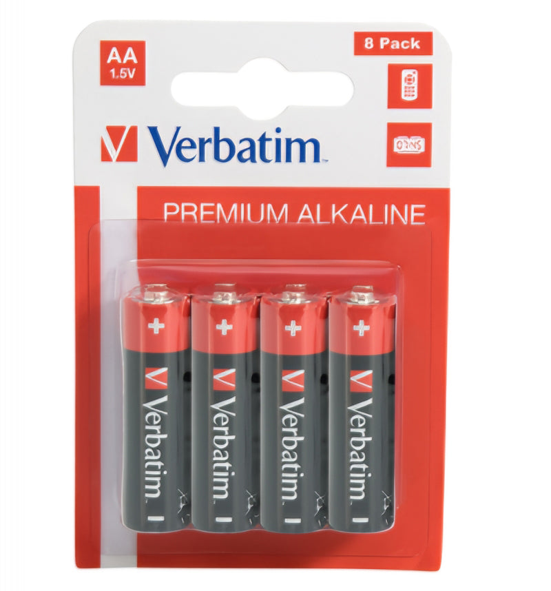 Verbatim Premium-batteri, AA / LR6, Sett med 8 stk 49503