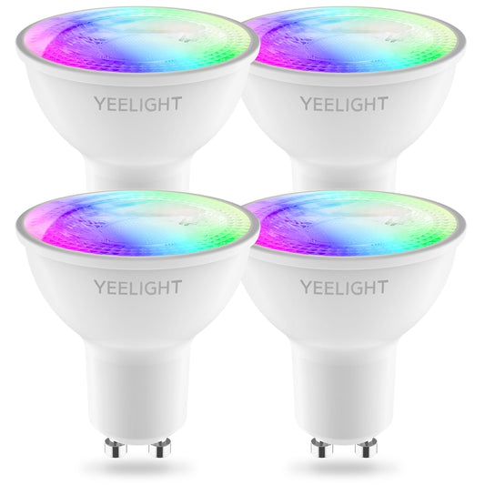 LED-pære Yeelight W1, Wi-Fi, GU10, 4.5W, 2700K - 6500K, 350lm, Sett med 4 stykker, Flerfarget YLDP004-A