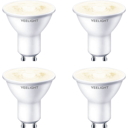 Yeelight W1 LED-pære, Wi-Fi, GU10, 4,8W, 2700K, 350lm, sett med 4 stk, hvit YLDP004 