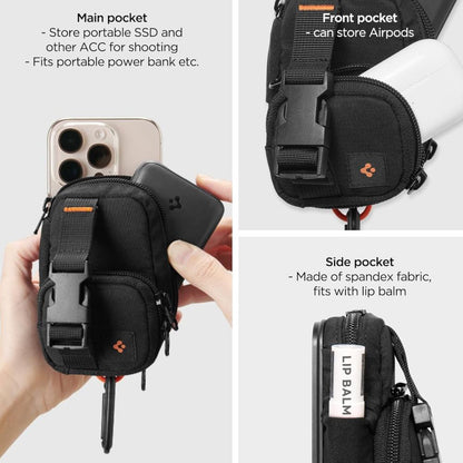 Universell MagSafe-veske for telefon, Spigen, Snap Zip, Svart