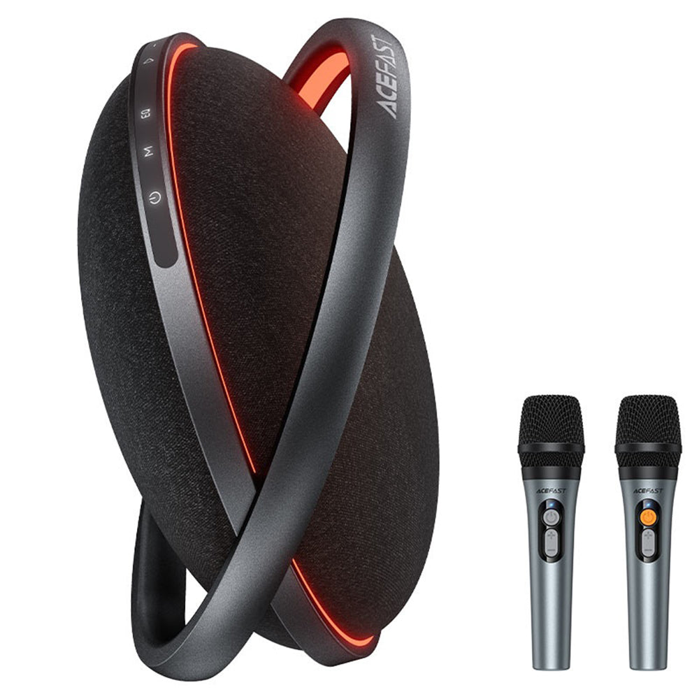 Acefast Karaoke K5 Max Bluetooth-høyttaler, 350W, TWS, RGB, vanntett, svart