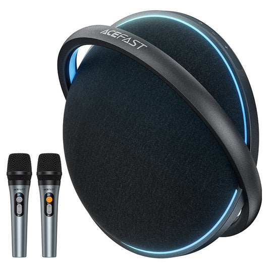 Acefast Karaoke K5 Max Bluetooth-høyttaler, 350W, TWS, RGB, vanntett, svart