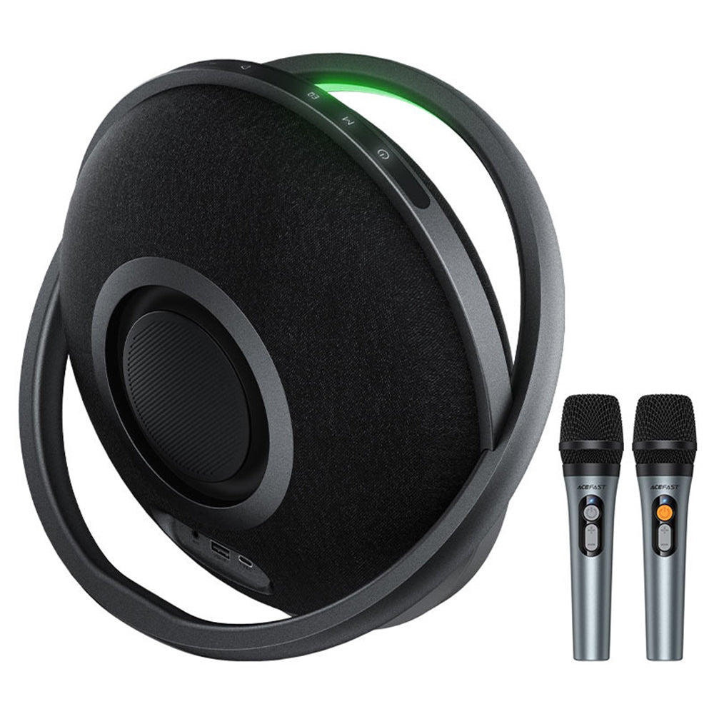 Acefast Karaoke K5 Max Bluetooth-høyttaler, 350W, TWS, RGB, vanntett, svart