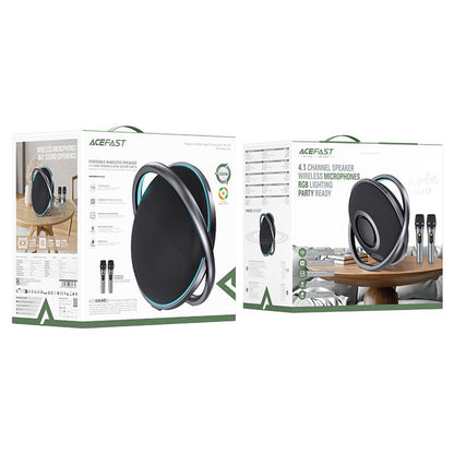 Acefast Karaoke K5 Max Bluetooth-høyttaler, 350W, TWS, RGB, vanntett, svart
