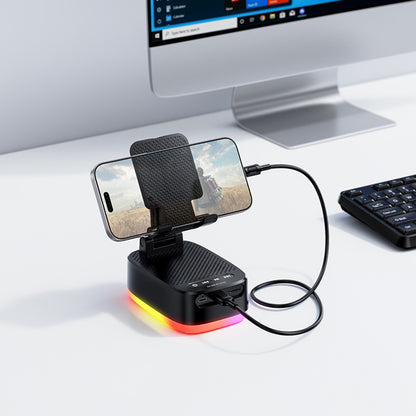 Borofone BR200 Marea 2i1 Bluetooth-høyttaler, 5W, TWS, RGB, Svart