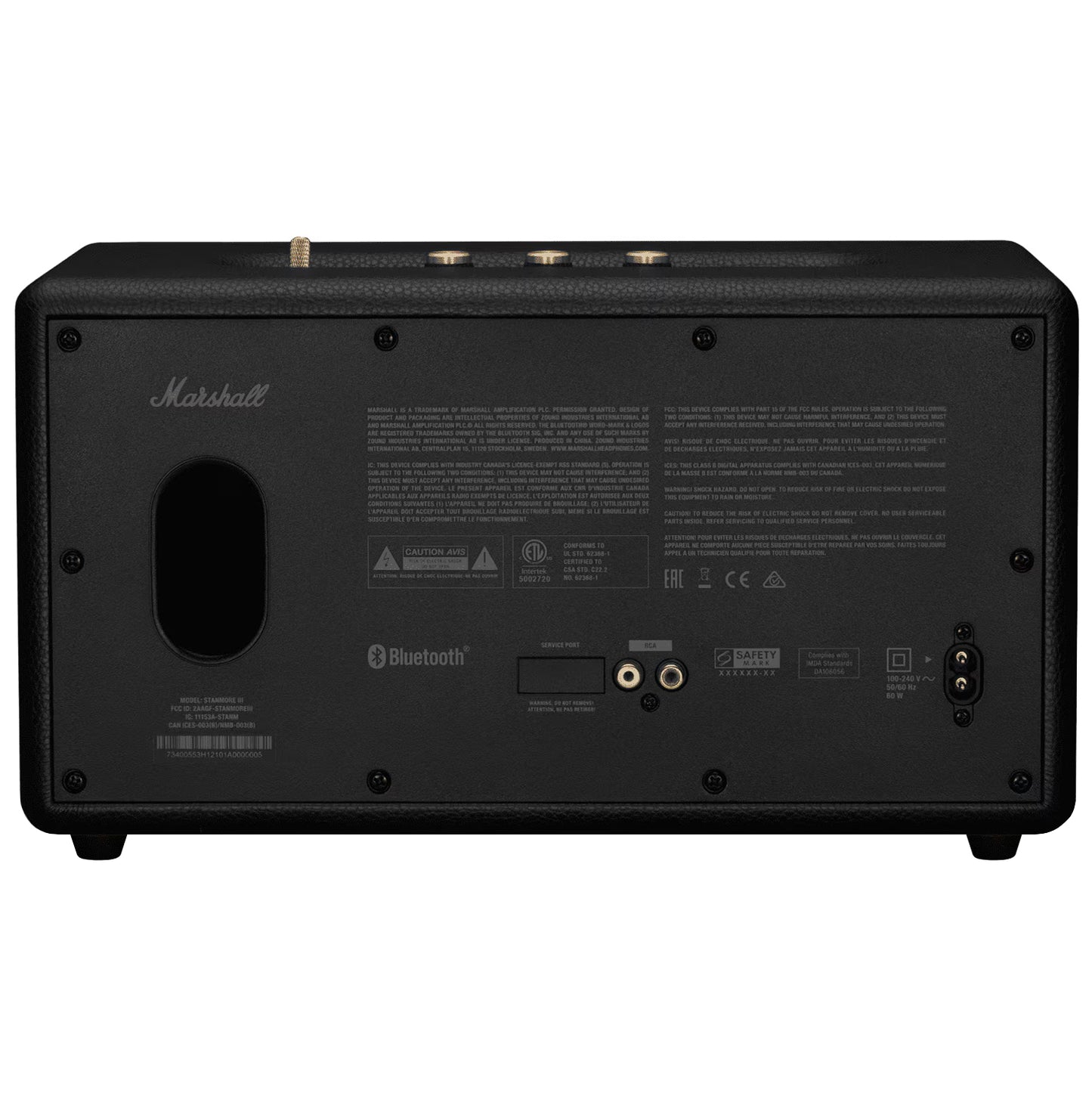 Marshall Stanmore III Bluetooth-høyttaler, 80W, svart