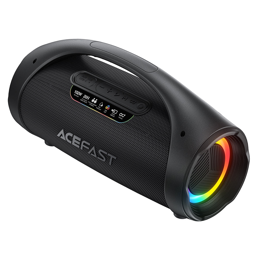 Bærbar Bluetooth-høyttaler Acefast K11 Pro, 102W, RGB, TWS, vanntett, svart