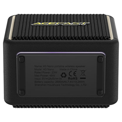 Bærbar Bluetooth-høyttaler Acefast K3 Nano, 1 x 30W - 1 x 16W, RGB, Vanntett, Svart