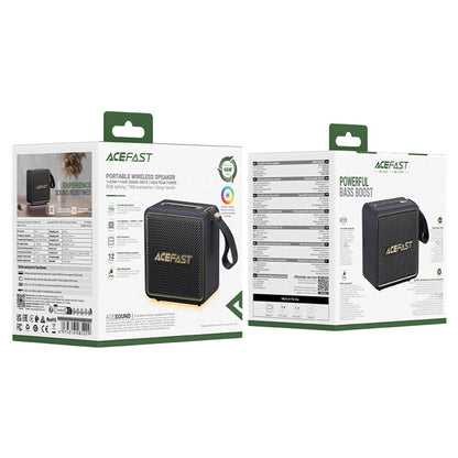 Bærbar Bluetooth-høyttaler Acefast K3 Nano, 1 x 30W - 1 x 16W, RGB, Vanntett, Svart