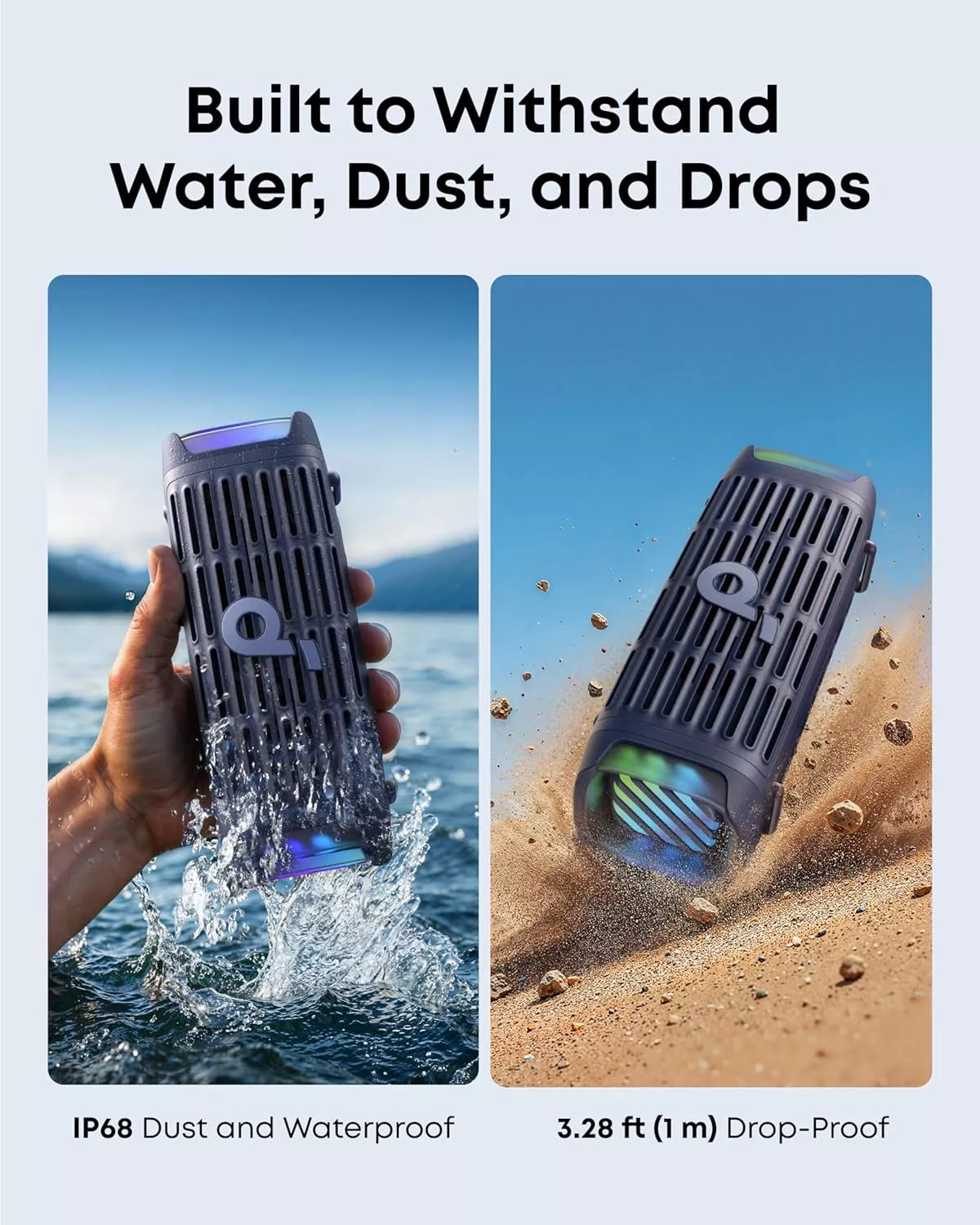 Bærbar Bluetooth-høyttaler Anker SoundCore Boom 3i, 50W, RGB, Vanntett, Blå D5100030
