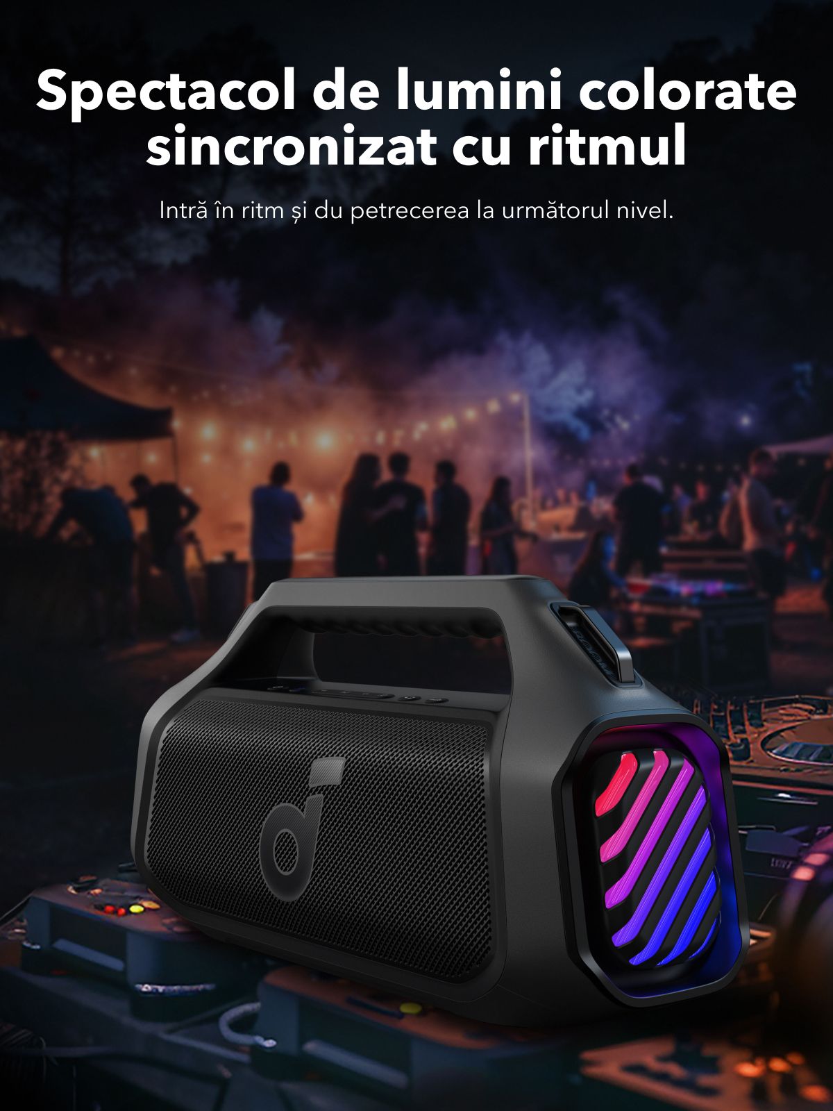 Bærbar Bluetooth-høyttaler Anker SoundCore Boom 2 Plus Ny Versjon, 140W, TWS, RGB, Vanntett, Svart A3134012
