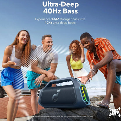 Bærbar Bluetooth-høyttaler Anker SoundCore Boom 2 Plus, 140W, TWS, RGB, Vanntett, Blå A3134031
