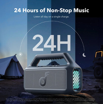 Bærbar Bluetooth-høyttaler Anker SoundCore Boom 2, 80W, TWS, RGB, Vanntett, Blå A3138031