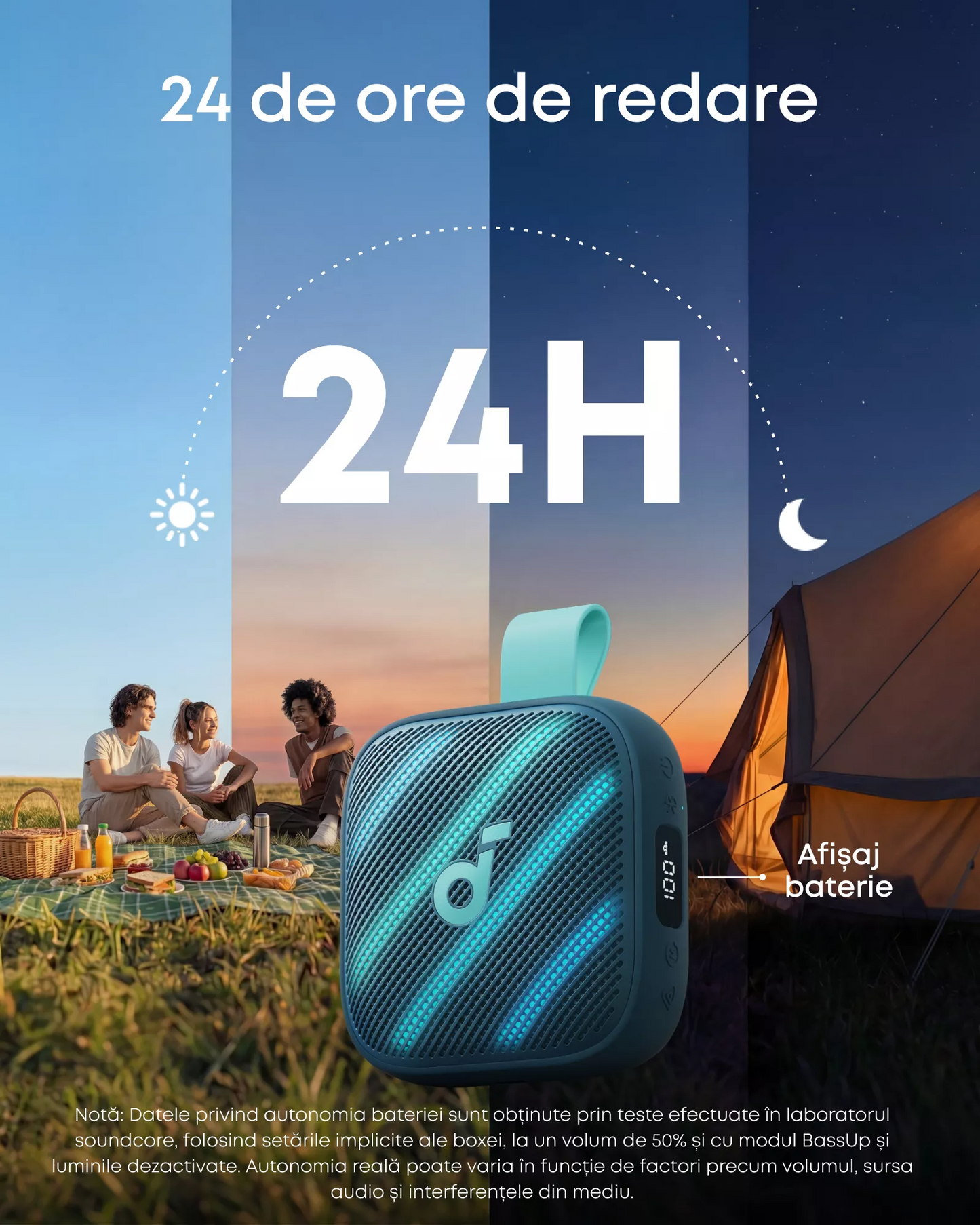 Bærbar Bluetooth-høyttaler Anker SoundCore Boom Go 3i, 15W, TWS, RGB, Vanntett, Blå D5103030