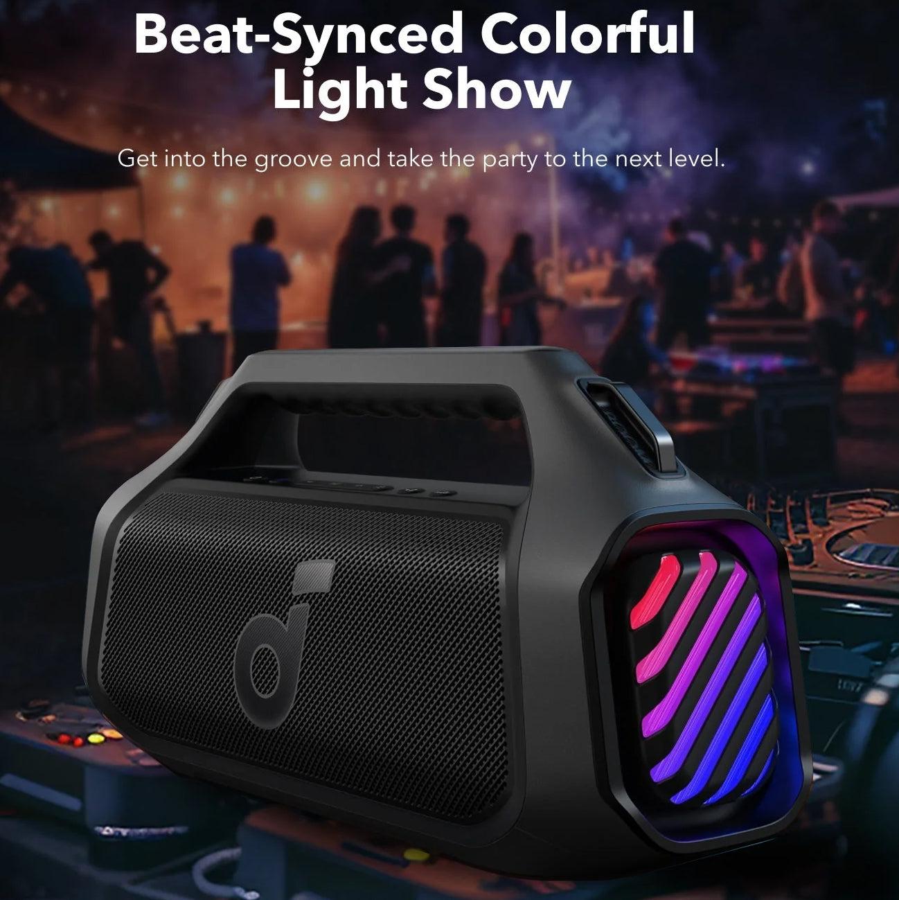 Bærbar Bluetooth-høyttaler Anker SoundCore Boom 2 Plus, 140W, TWS, RGB, Vanntett, Svart A3134011