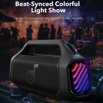 Bærbar Bluetooth-høyttaler Anker SoundCore Boom 2 Plus, 140W, TWS, RGB, Vanntett, Svart A3134011