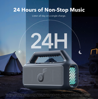 Bærbar Bluetooth-høyttaler Anker SoundCore Boom 2 Ny versjon, 80W, TWS, RGB, Vanntett, Blå A3138032