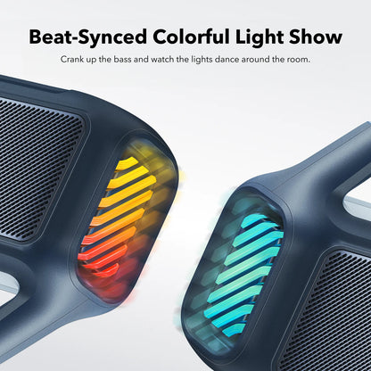 Bærbar Bluetooth-høyttaler Anker SoundCore Boom 2, 80W, TWS, RGB, Vanntett, Blå A3138031