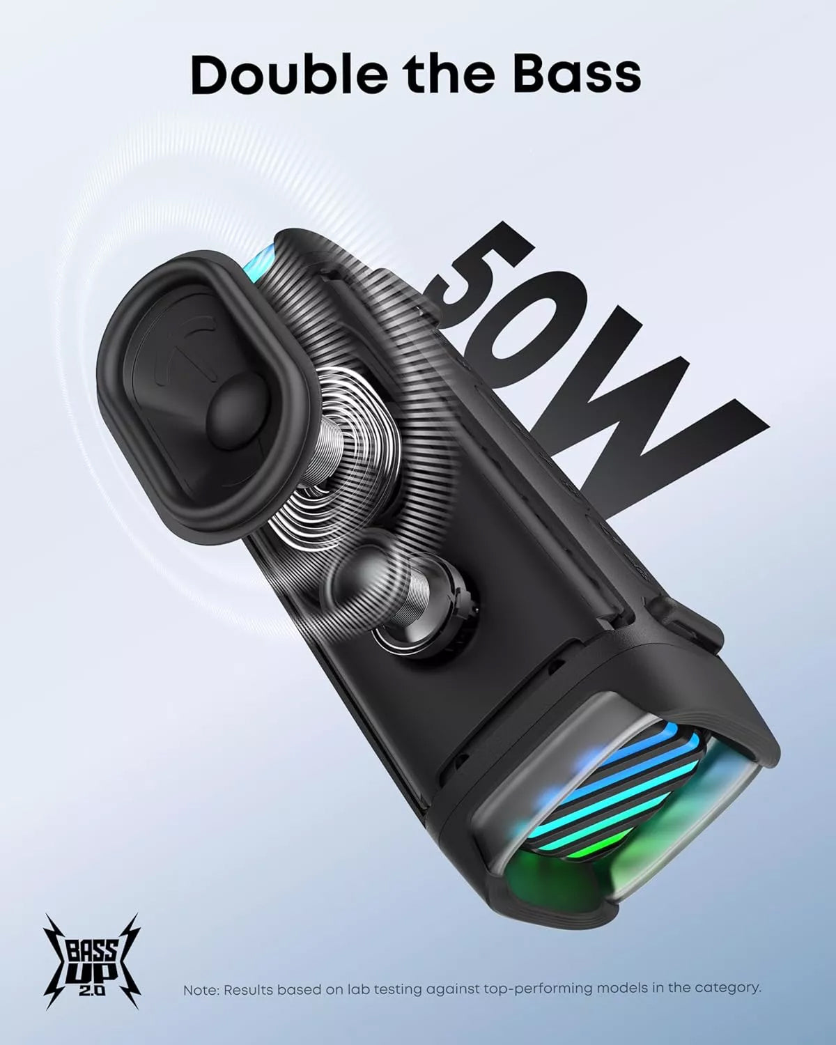 Bærbar Bluetooth-høyttaler Anker SoundCore Boom 3i, 50W, RGB, Vanntett, Svart D5100010