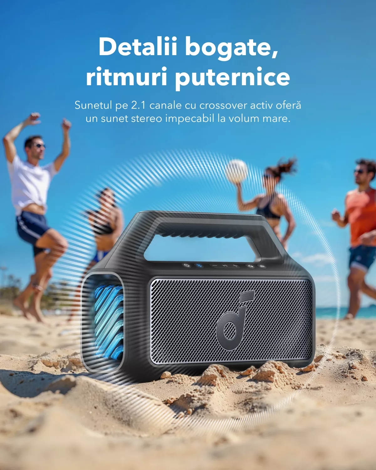 Bærbar Bluetooth-høyttaler Anker SoundCore Boom 2 Ny versjon, 80W, TWS, RGB, Vanntett, Svart A3138012