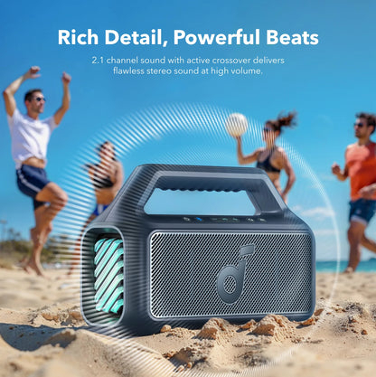Bærbar Bluetooth-høyttaler Anker SoundCore Boom 2, 80W, TWS, RGB, Vanntett, Blå A3138031