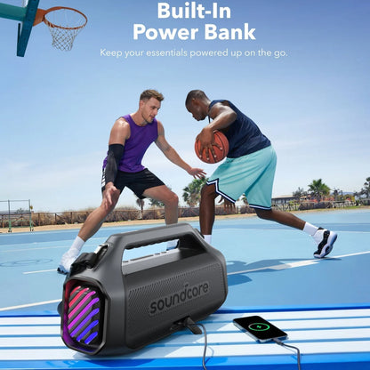Bærbar Bluetooth-høyttaler Anker SoundCore Boom 2 Plus, 140W, TWS, RGB, Vanntett, Svart A3134011