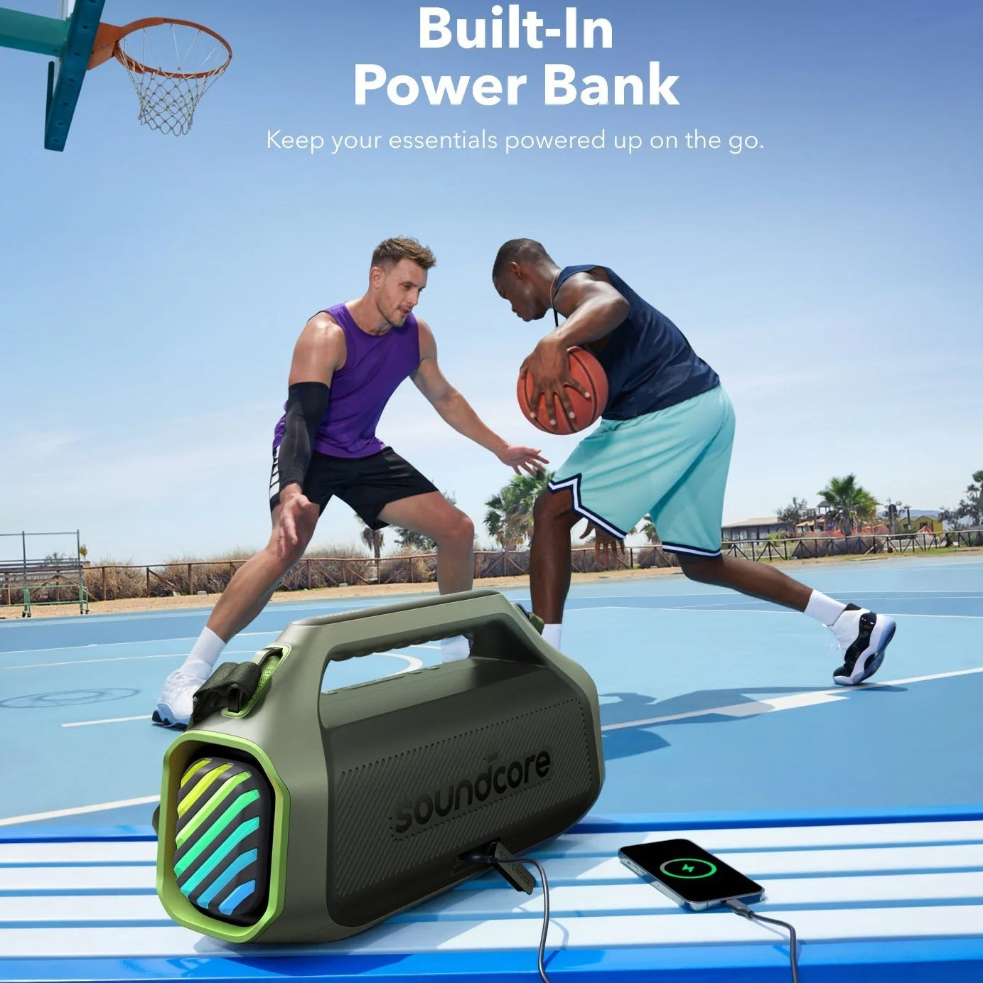 Bærbar Bluetooth-høyttaler Anker Soundcore Boom 2 Plus, 140W, RGB, vanntett, grønn A3134061 