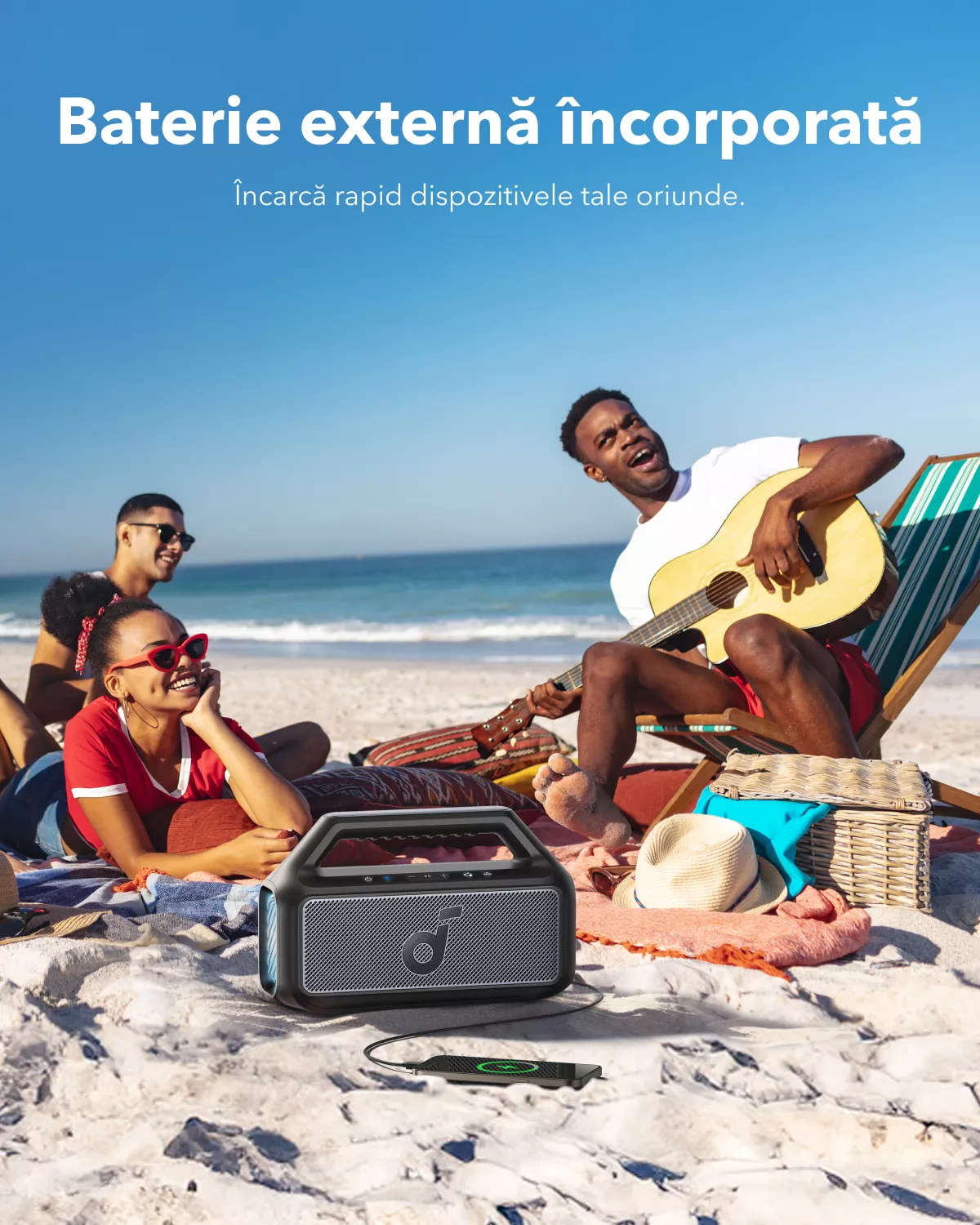 Bærbar Bluetooth-høyttaler Anker SoundCore Boom 2 Ny versjon, 80W, TWS, RGB, Vanntett, Svart A3138012