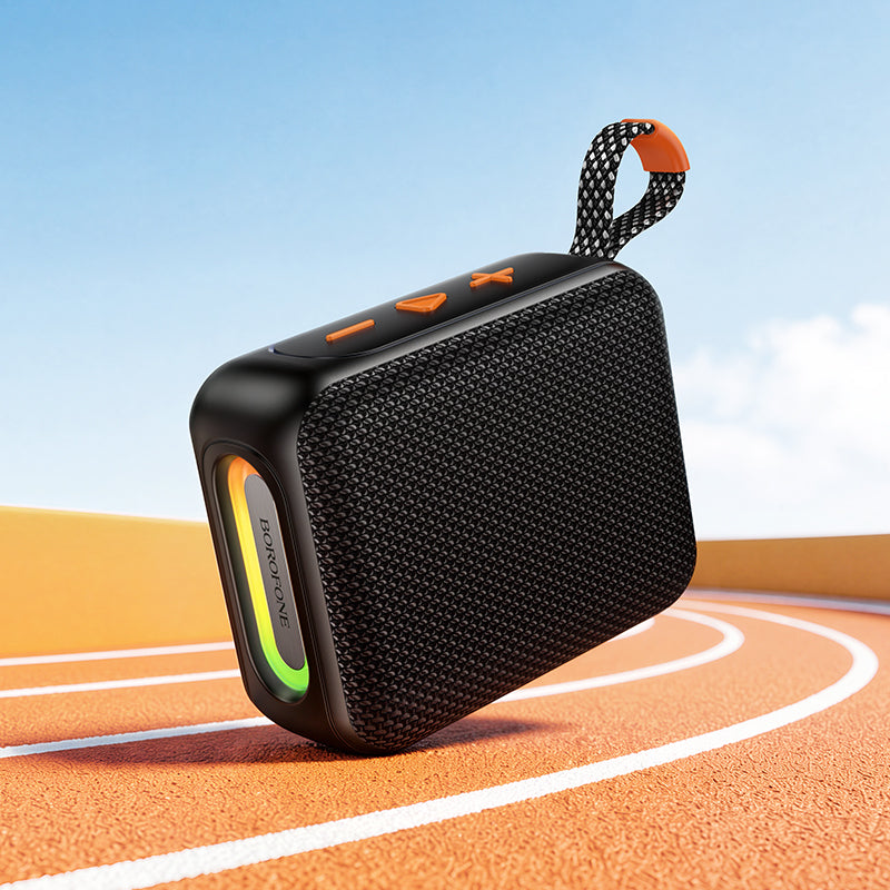 Borofone BR106 Felicitous bærbar Bluetooth-høyttaler, 8 W, TWS, RGB, svart