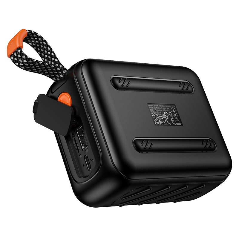 Borofone BR106 Felicitous bærbar Bluetooth-høyttaler, 8 W, TWS, RGB, svart