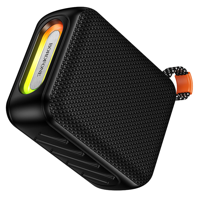 Borofone BR106 Felicitous bærbar Bluetooth-høyttaler, 8 W, TWS, RGB, svart