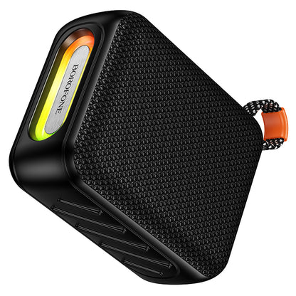 Borofone BR106 Felicitous bærbar Bluetooth-høyttaler, 8 W, TWS, RGB, svart
