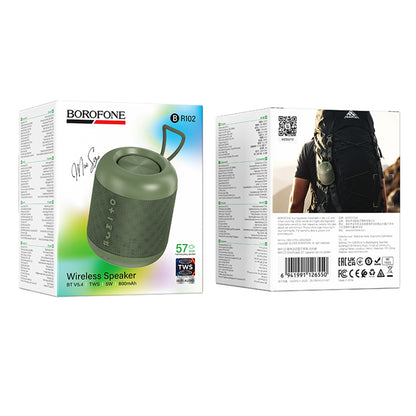 Bærbar Bluetooth-høyttaler Borofone BR102 Gratificado, 5W, TWS, Grønn