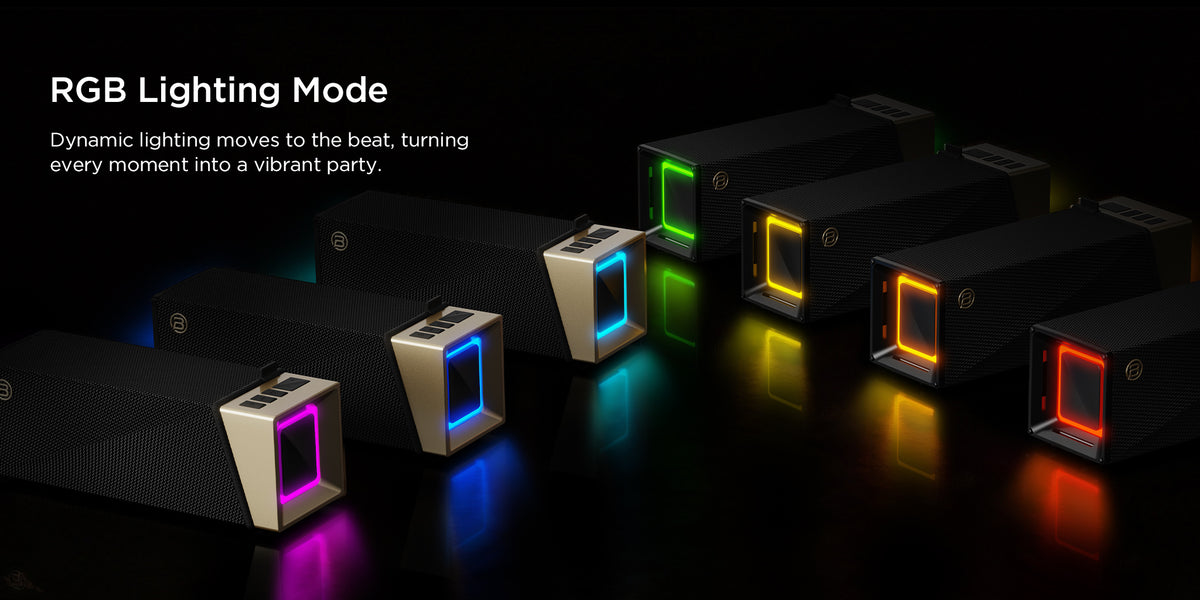 Bærbar Bluetooth-høyttaler Bugani Brief TT, 60W, RGB, vanntett, svart gull