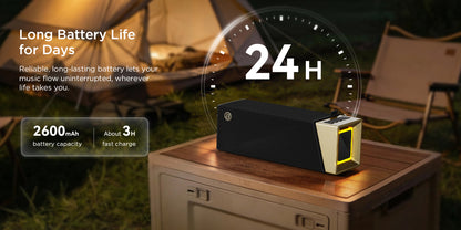 Bærbar Bluetooth-høyttaler Bugani Brief TT, 60W, RGB, vanntett, svart gull
