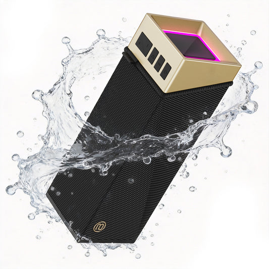 Bærbar Bluetooth-høyttaler Bugani Brief TT, 60W, RGB, vanntett, svart gull