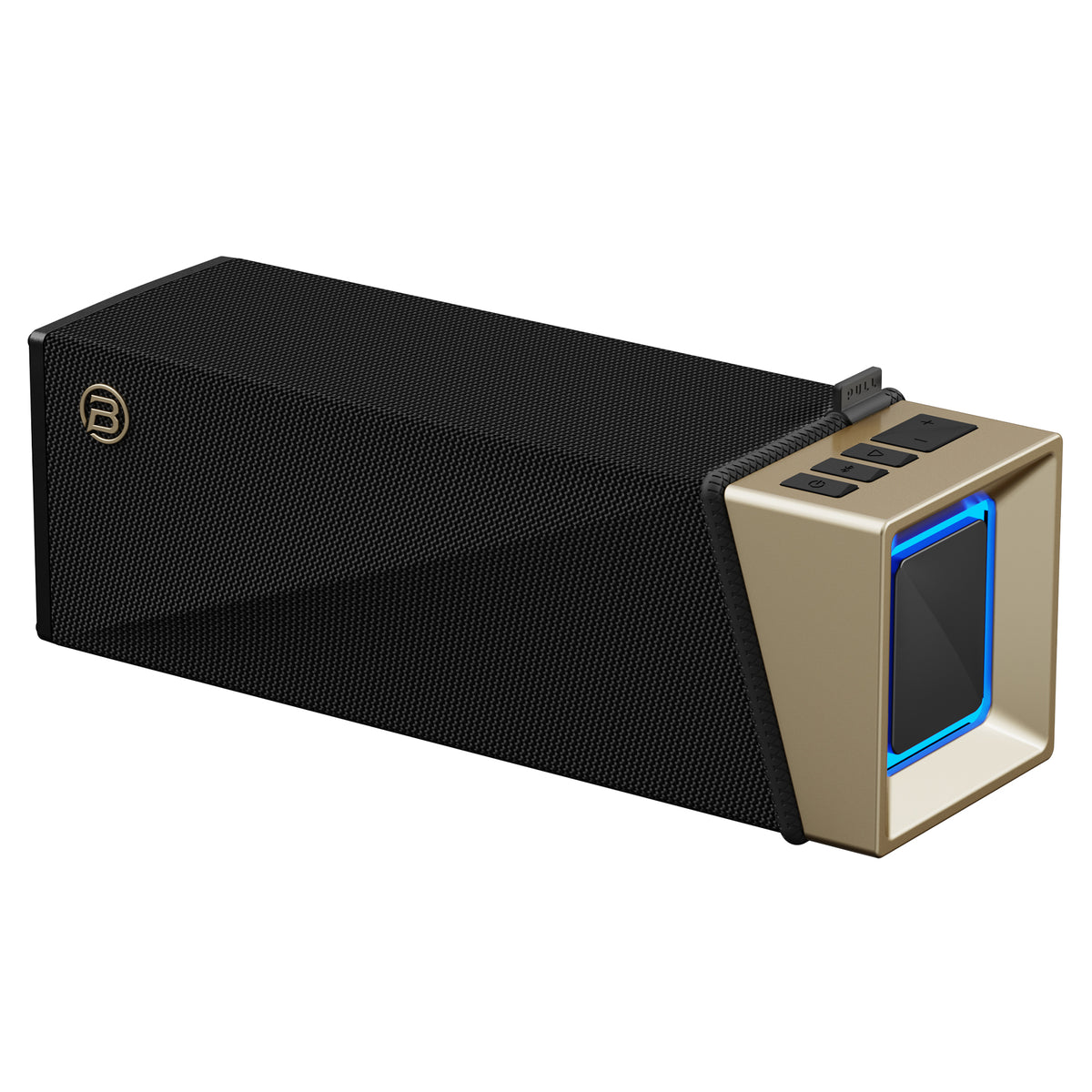 Bærbar Bluetooth-høyttaler Bugani Brief TT, 60W, RGB, vanntett, svart gull