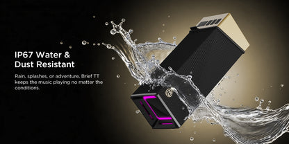 Bærbar Bluetooth-høyttaler Bugani Brief TT, 60W, RGB, vanntett, svart gull